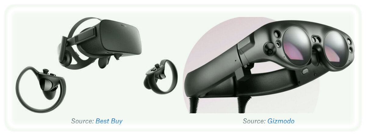 VR - слева, MR - справа