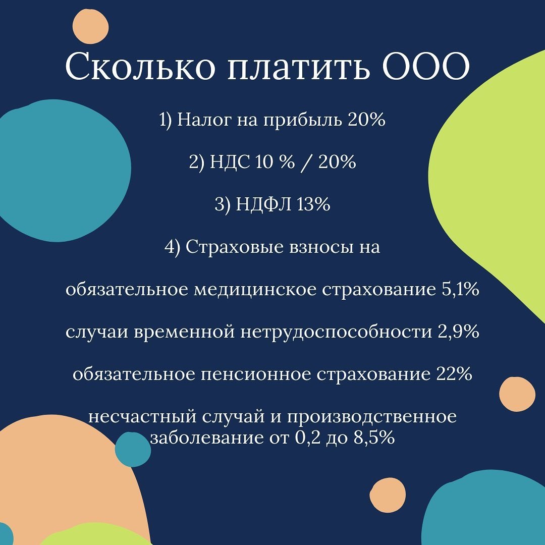 Сколько ООО на ОСН платит налогов ежемесячно