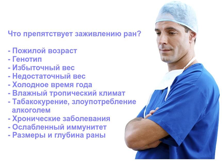 Факторы, мешающие заживлению ран.