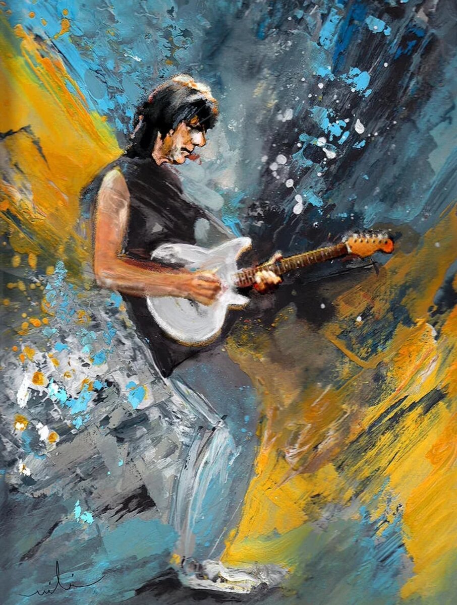 Музыка 1 картины. Художник Jeff Beck. Джефф Бек арты. Гитарист живопись. Гитарист в современной живописи.