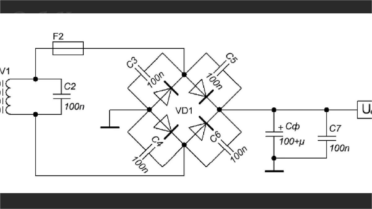 Схема выпрямительного моста на диодах