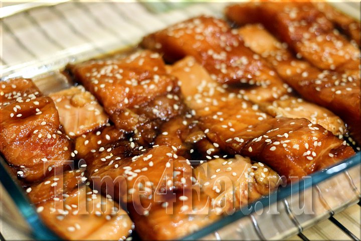 лосось в соево-медовом маринаде