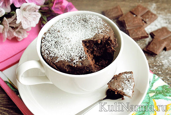 получаем вкусный,шоколадный кекс в кружке за 5 минут