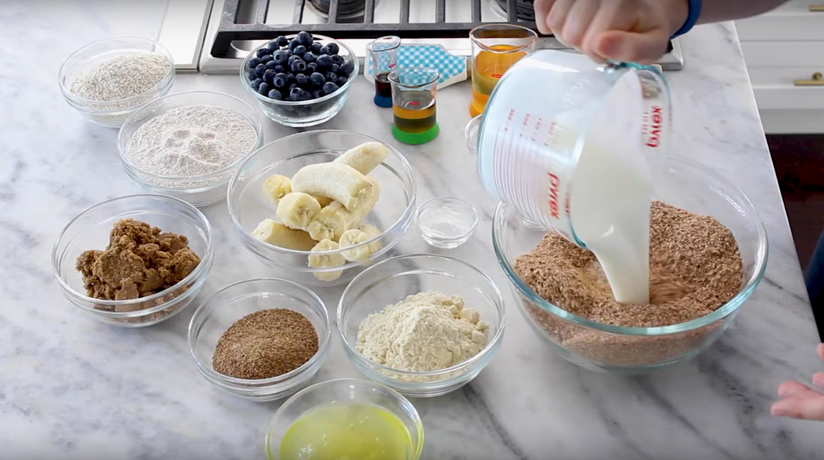 пшеничные отруби и молоко