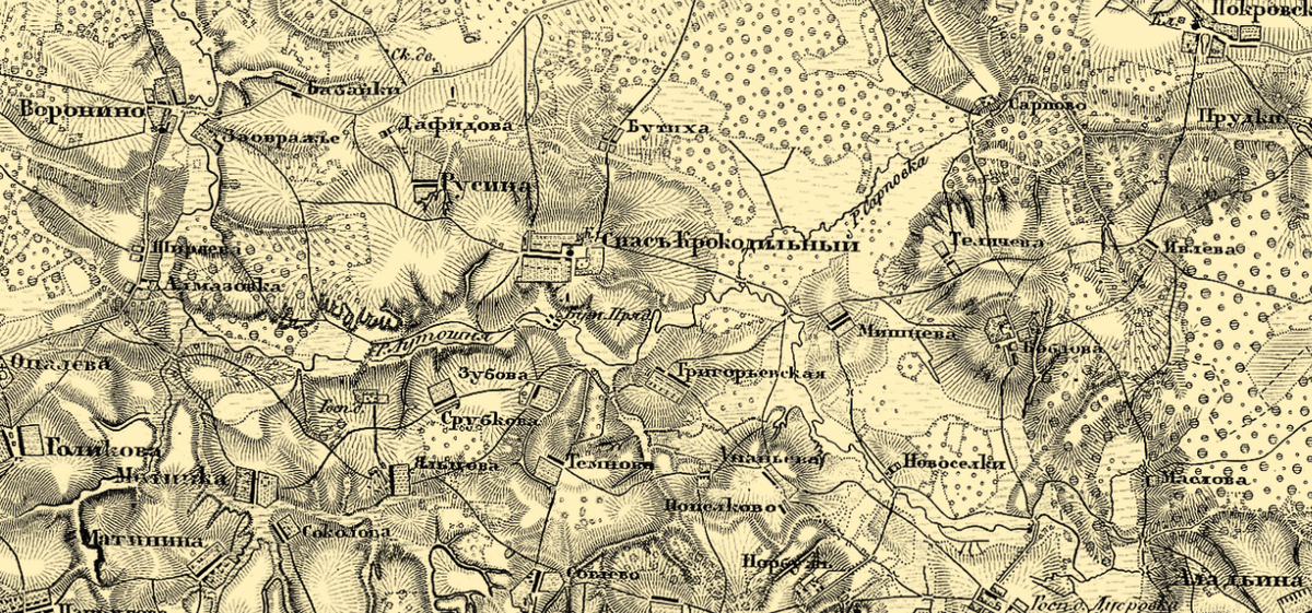 Топографическая карта московской губернии 1860 года