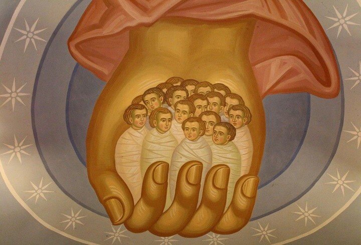 Изображение Божией длани (руки), в которой собраны все верующие в Господа