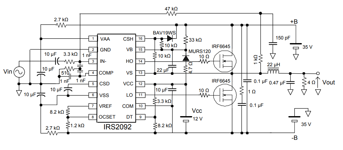 Amplifier Class D - IRS2092 | Усилитель Мощности Класса D На.