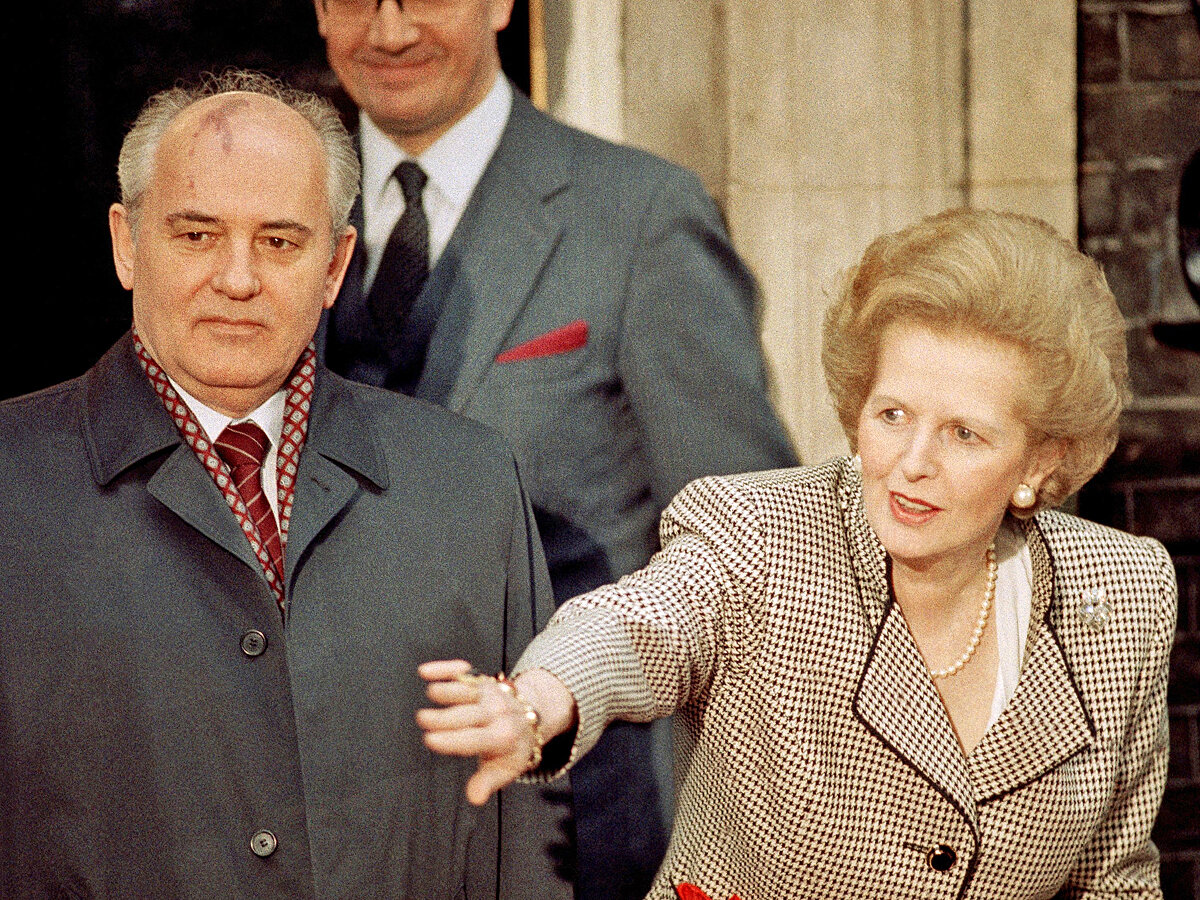 M. Thatcher en M. Gorbach. Foto van oop bronne.