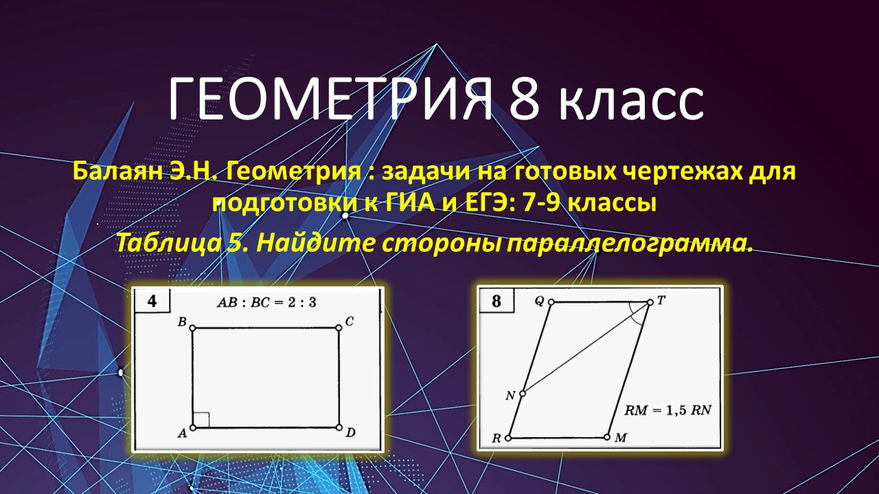 Геометрия 8 класс. Параллелограмм. Поиск сторон по периметру. Задачи на  готовых чертежах №№ 4 и 8 | Математика школьнику подробно от души. | Дзен