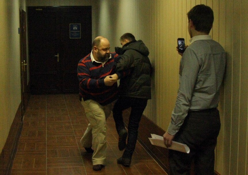 Помощник главы Сергиево-Посадского района А.Лоевский и А.Трофимов в администрации