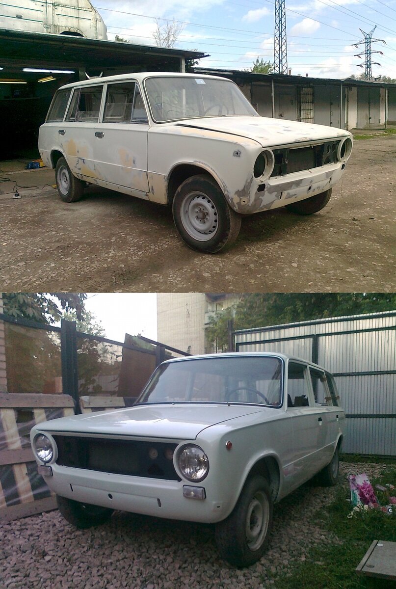 Автомобиль в процессе подготовки к покраске и в момент сборки