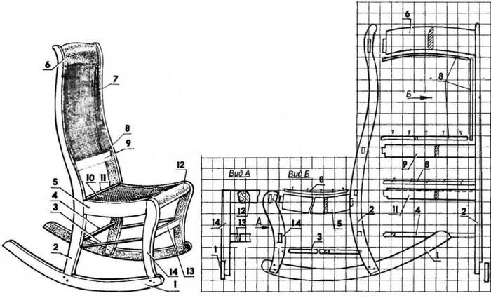 Кресло качалка своими руками - чертежи и подробное описание