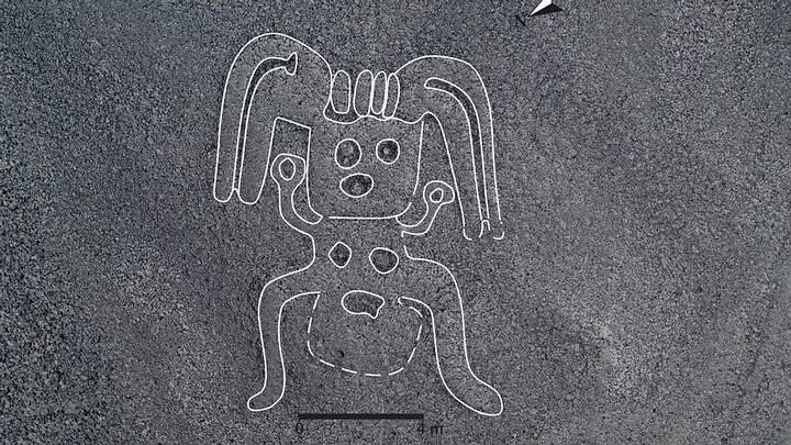 Одна из недавно найденных линий в Наска. Изображение предоставлено: Университет Ямагата.