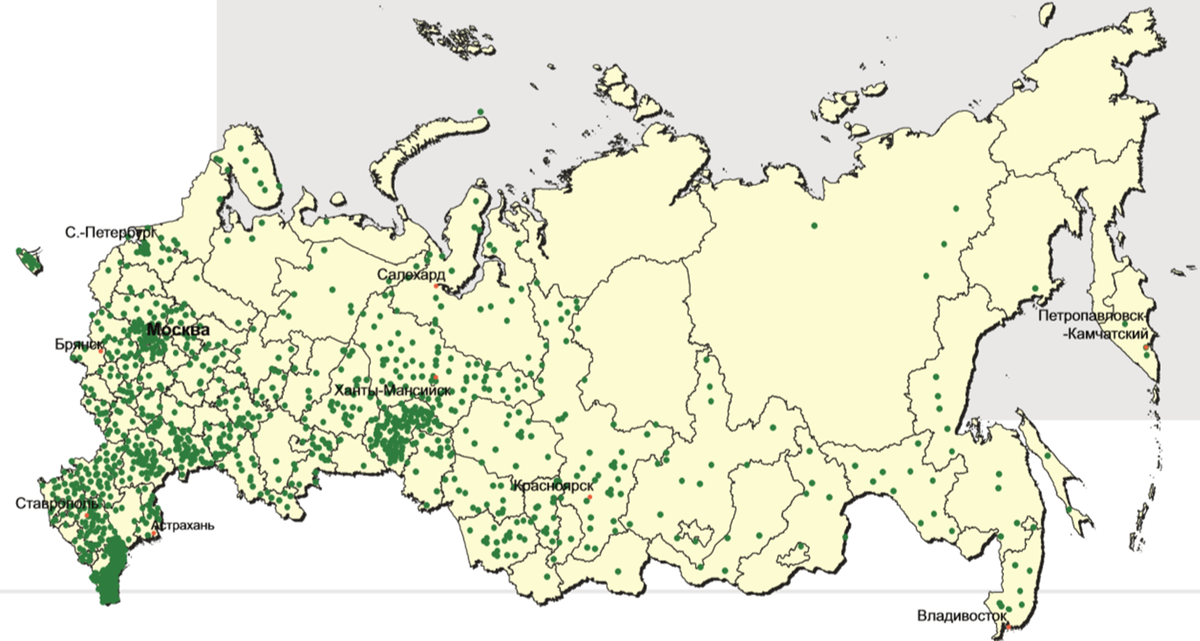 Карта расселения населения