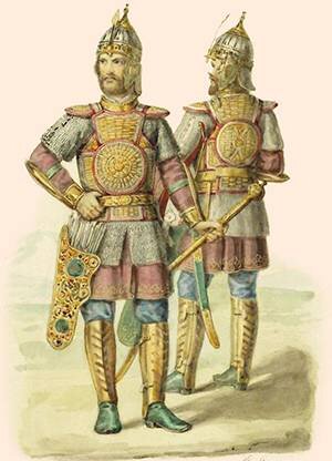 Солнцев Ф. Доспехи царя Алексея Михайловича. Рисунок из книги 
«Древности Российского государства»
