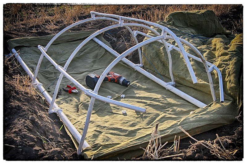 Самодельный скрадок на гуся из алюминиевых трубок (фото найдено на просторах интернета) 