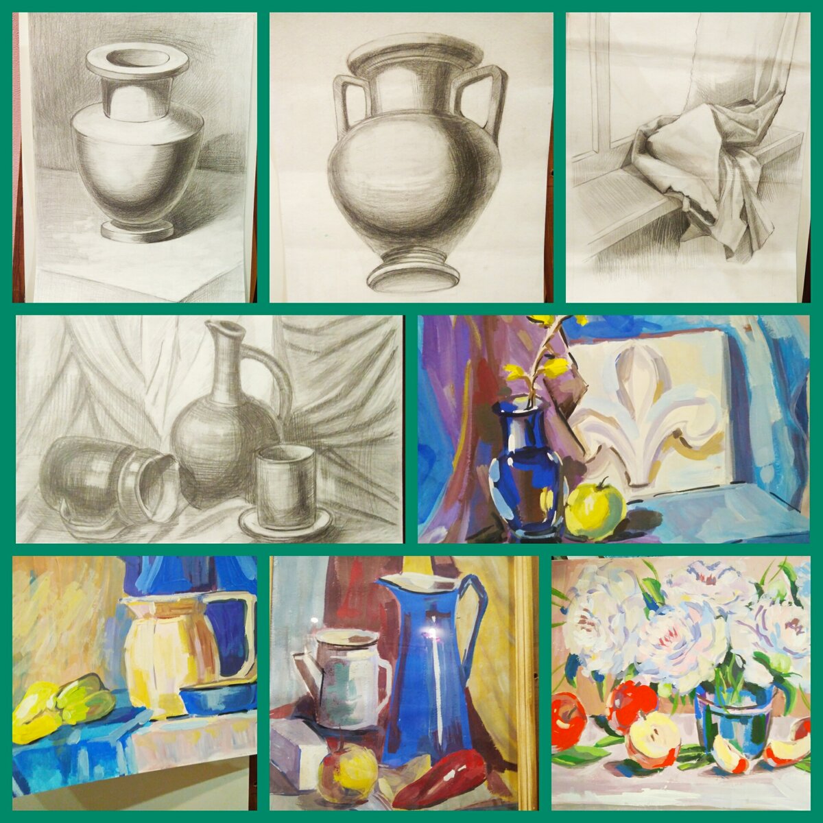 Мои первые работы в художественной школе