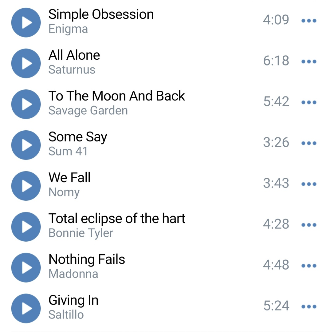 Плей лист для тренировок 
