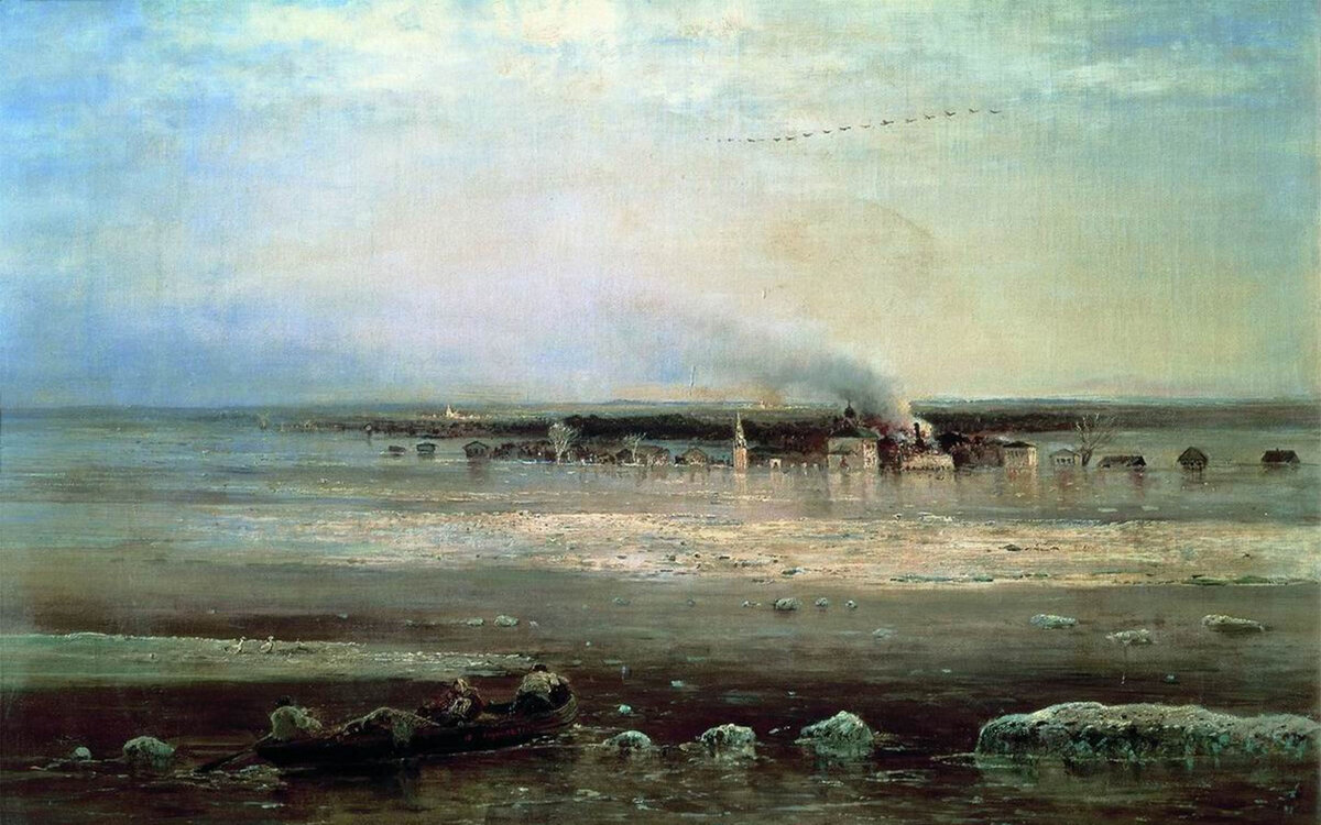 Разлив Волги под Яросавлем, А.К.Саврасов, 1871г