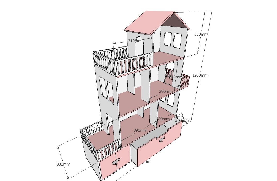 Кукольный домик из фанеры своими руками. Чертежи и 3D проект