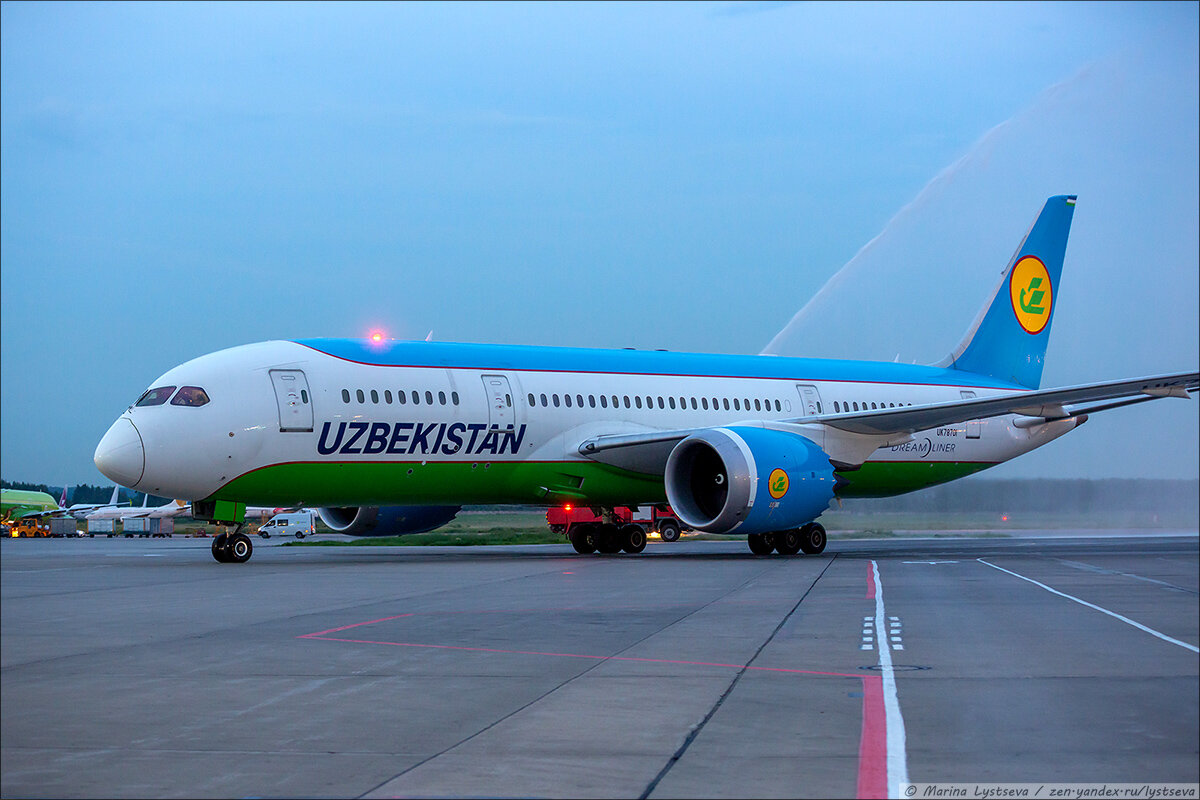 Как в Домодедово ещё раз встретили первый рейс авиакомпании Uzbekistan  Airways | Блог авиационного фотографа | Дзен