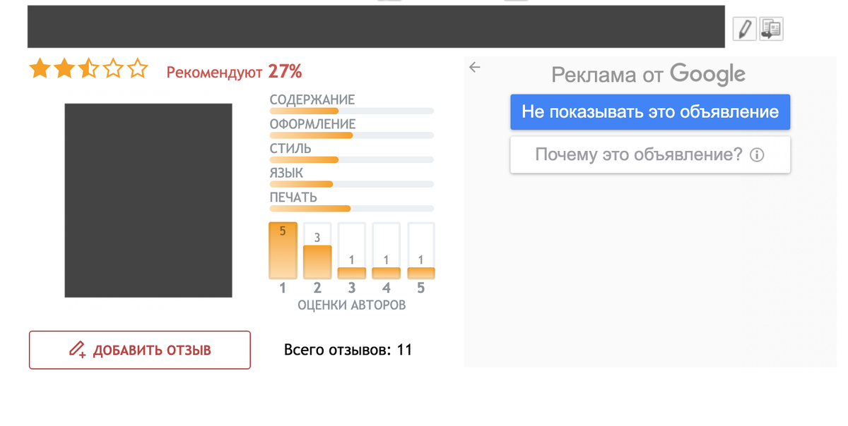 Посмотрите только на оценки, которые ставят пользователи этой книге! Мой негативный отзыв совсем не уникален