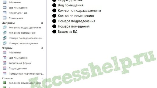 Кнопочные формы в базах данных Microsoft Access