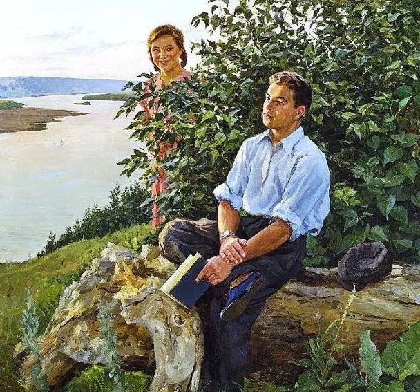 Гречишкин Иван Алексеевич. У реки. 1954.