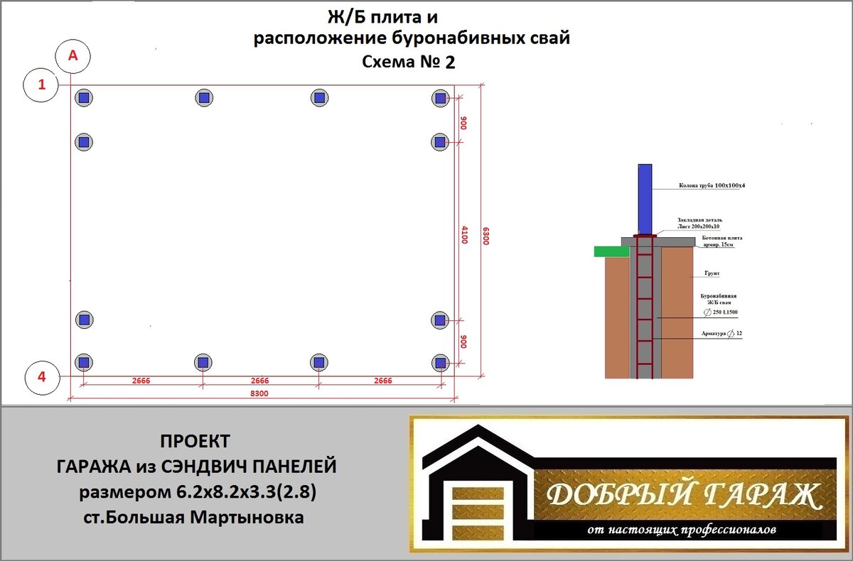 Схема гаража из сэндвич панелей