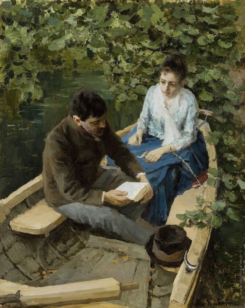 Репродукция картина Константина Коровина «В лодке»