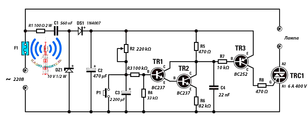 Схема простого таймера