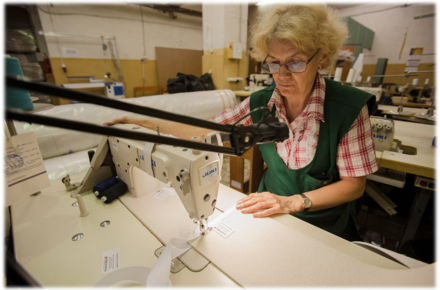 Цех швейной фабрики в Максатихе 