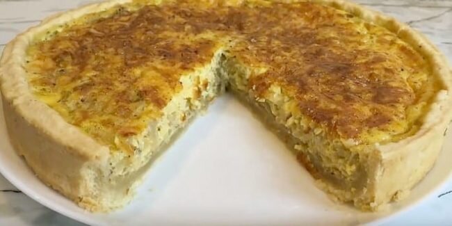 Луковый пирог с яйцом заливной самый вкусный