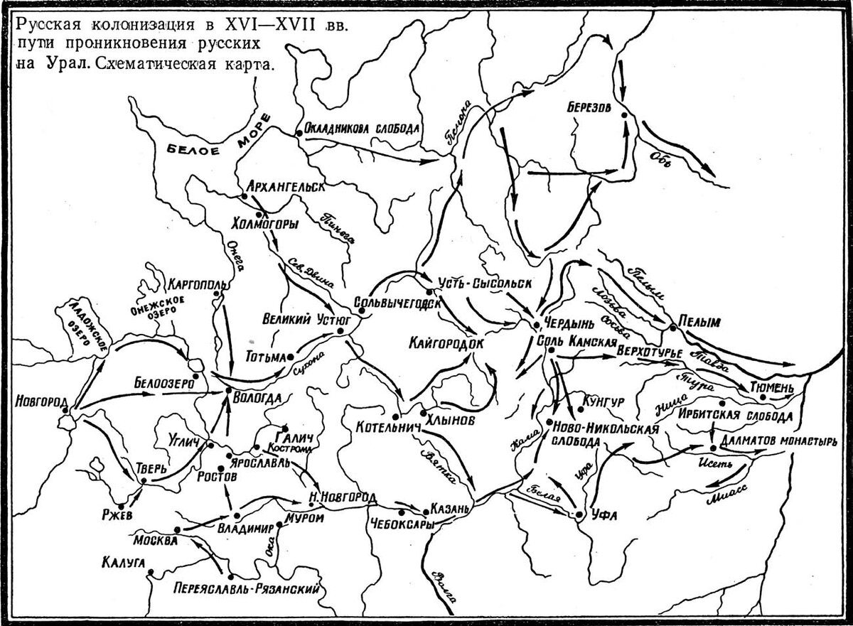 Территория Урала в 17 веке