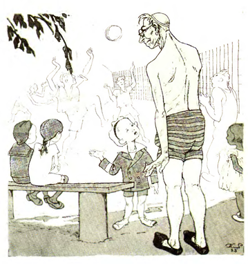 Солидный ребенок.- Ну, иди, папа, побегай. Я подожду.