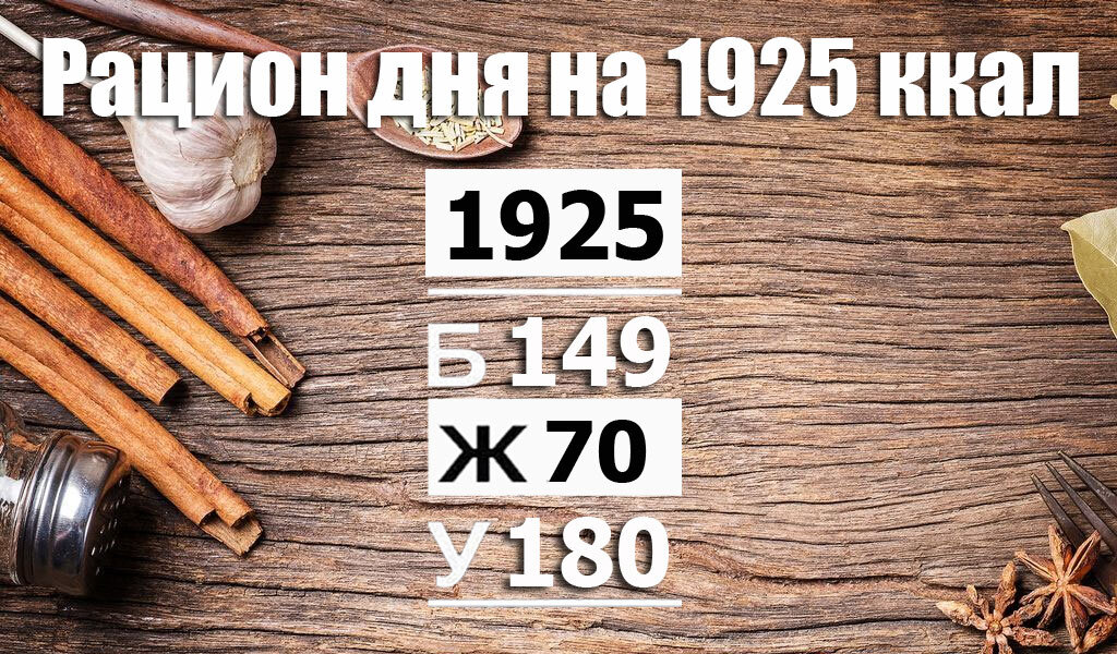 Рацион на 1925 ккал - Calorizator