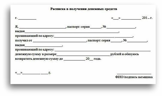 Расписка О Получении Денежных Средств - Образец | Юридическая.