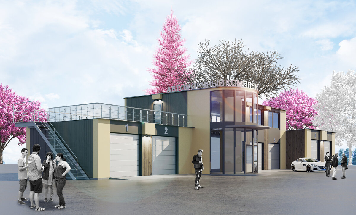 Автомойка на наземной парковке торгового центра. Снижение санитарной зоны