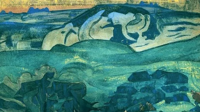 НИКОЛАЙ РЕРИХ. ЧУДЬ ПОДЗЕМНАЯ (ЧУДЬ ПОД ЗЕМЛЮ УШЛА) (ФРАГМЕНТ). 1913. НОВГОРОДСКИЙ ГОСУДАРСТВЕННЫЙ ОБЪЕДИНЕННЫЙ МУЗЕЙ-ЗАПОВЕДНИК, ВЕЛИКИЙ НОВГОРОД