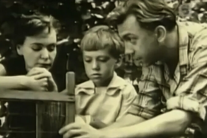 С женой и сыном