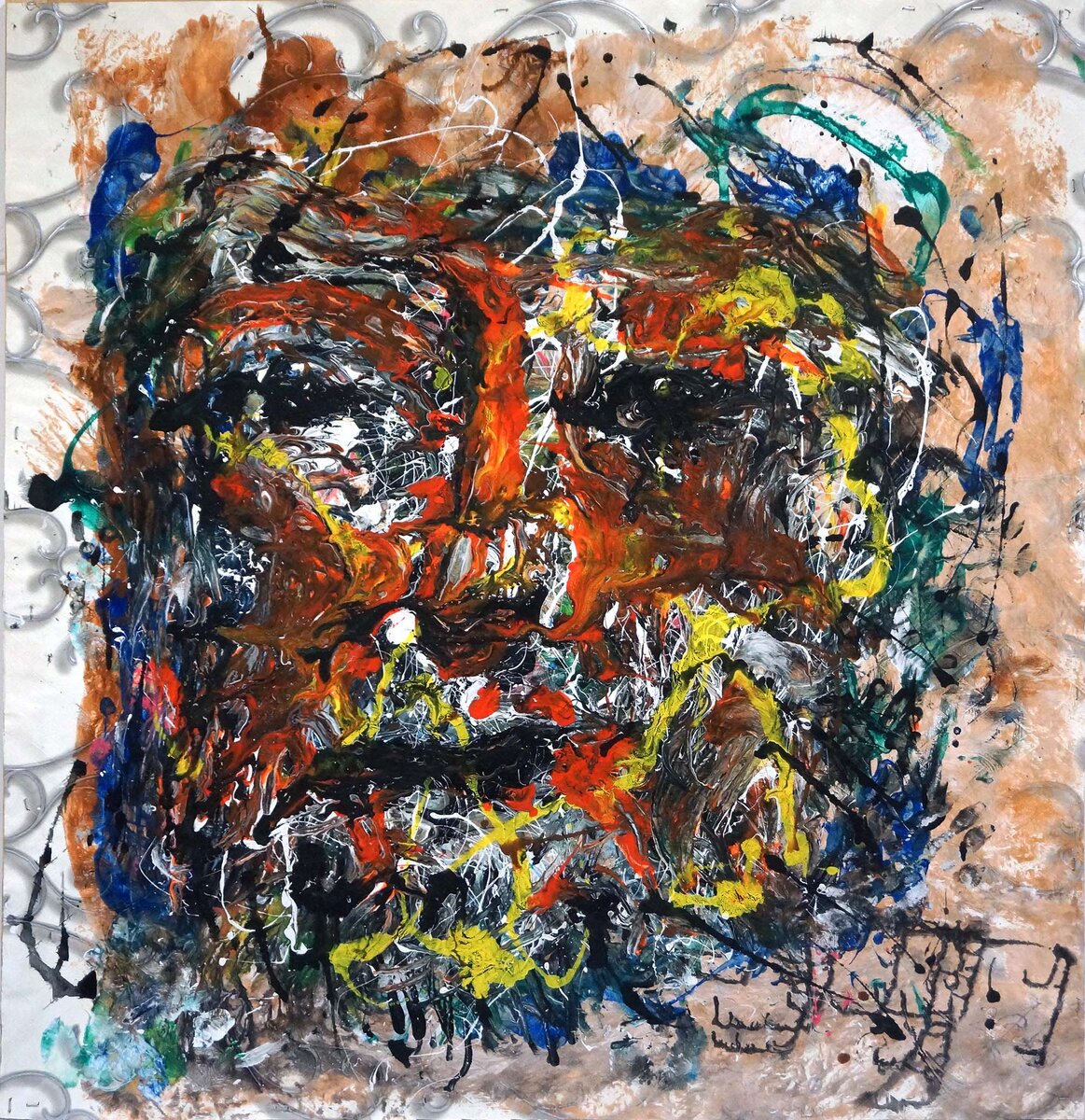 Смирнов Феликс Титан 107х101 клеёнка авторская техника ИНТЭНЖИ интуиция энергия жизнь 