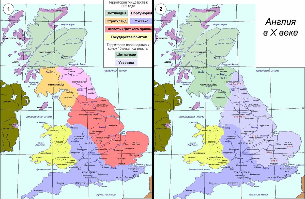 Англия в 9 веке карта