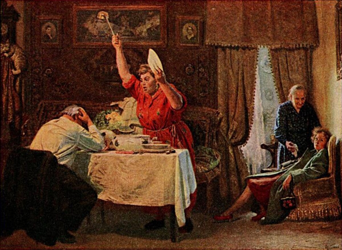 «Родное дитя на периферию», художник А. Китаев, 1954 год.