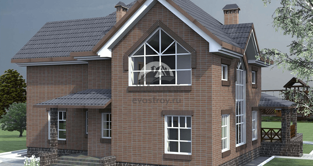 Проект дома 290 м2 с мансардой, вторым светом и террасой - 101-73