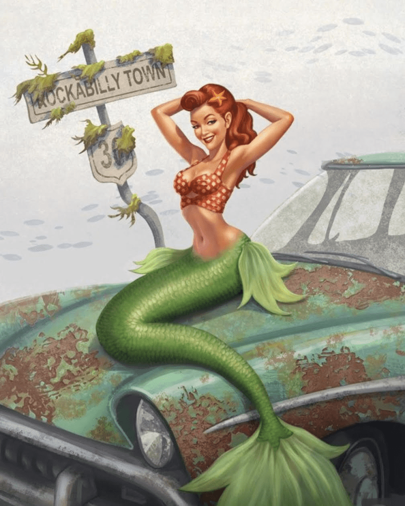 Источник: https://www.pinterest.com/pin/rockabilly-mermaid-an-art-print-by-yasushi-matsuoka-inprnt—844776842592037476/