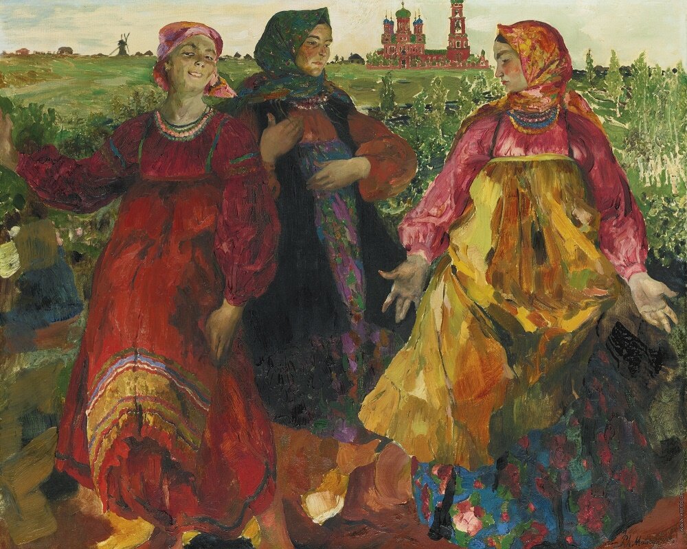 Филипп Малявин. Три бабы над рекой                                           
