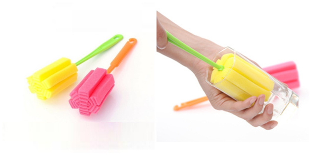 Удобная губка для мытья бокалов и графинов. 