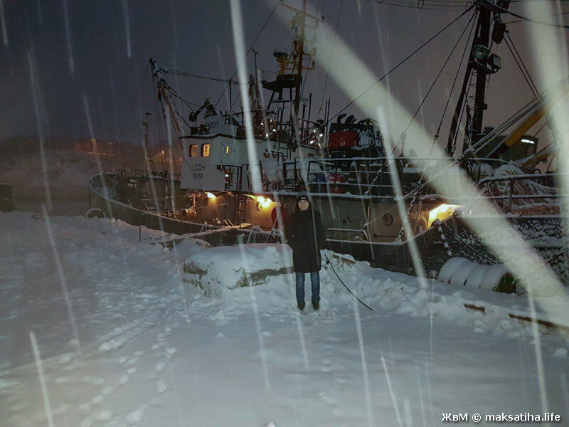 Камчатка. Причал Морпорта. Авачинская бухта. Январь 2018 года.