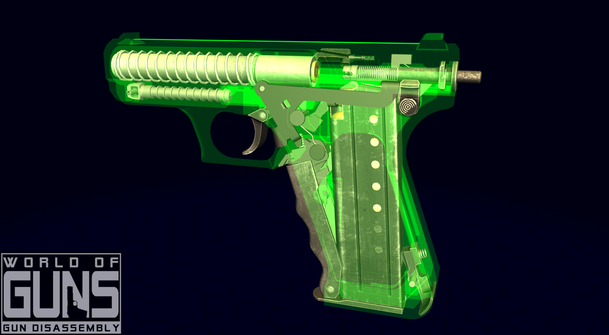 Пистолет H&K P7. Режим рентгена.