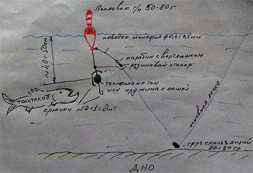 Донные снасти с оснасткой для таблеток Гидропланктон